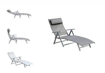 Outsunny - Patio Reclining Chaise Lounge Chair