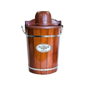 The Nostalgia ICMP600WD 6-Quart Wood Bucket Ice Cream 